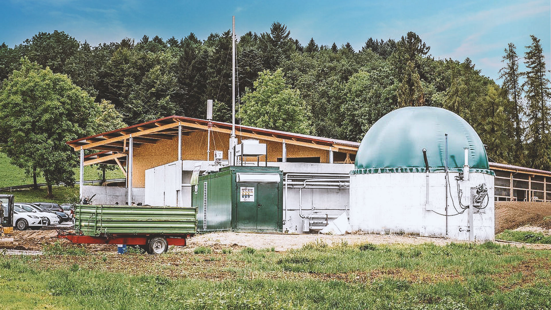 Mini Biogasanlage Tuttwil Schweiz Festmist